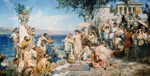 Friné en el Festival de Poseidón en Eleusis